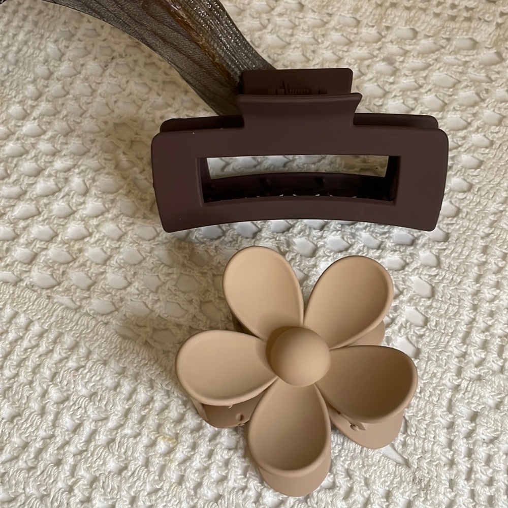 Hair Clips set of two Matte Cream Colors